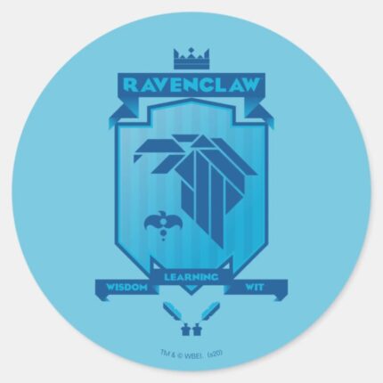 Brutalist RAVENCLAW™ Crest Classic Round Sticker