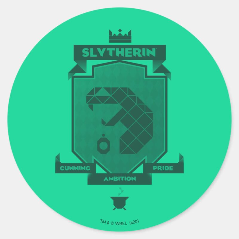 Brutalist SLYTHERIN™ Crest Classic Round Sticker Brutalist SLYTHERIN™ Crest Classic Round Sticker