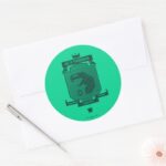 Brutalist SLYTHERIN™ Crest Classic Round Sticker