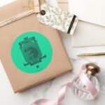 Brutalist SLYTHERIN™ Crest Classic Round Sticker