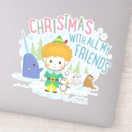 Buddy The Elf Christmas With All My Friends Sticker