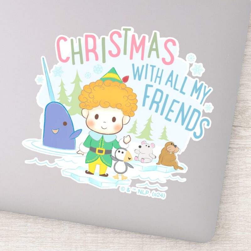 Buddy The Elf Christmas With All My Friends Sticker Buddy The Elf Christmas With All My Friends Sticker