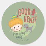 Buddy The Elf Good News I Saw A Dog Today Classic Round Sticker