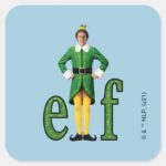 Buddy The Elf Movie Logo Square Sticker