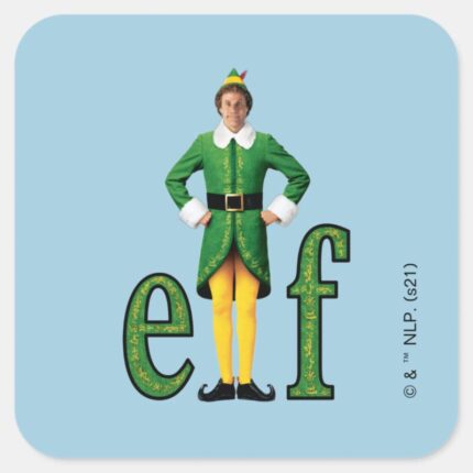 Buddy The Elf Movie Logo Square Sticker