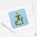 Buddy The Elf Movie Logo Square Sticker