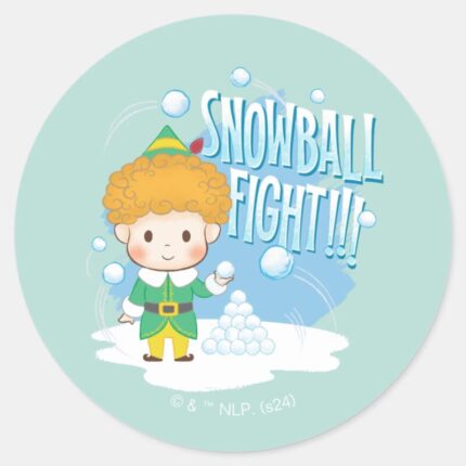 Buddy The Elf Snowball Fight Classic Round Sticker
