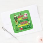 Buddy The Elf Christmas Cheer Graphic Quote Square Sticker