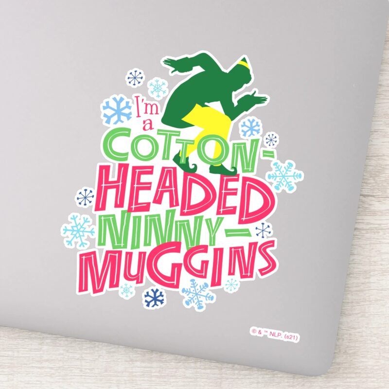 Buddy The Elf Cotton Headed Ninny Muggins Sticker Buddy The Elf Cotton Headed Ninny Muggins Sticker