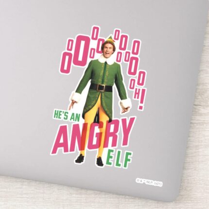 Buddy The Elf Hes An Angry Elf Sticker