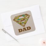 Camo Super Dad Square Sticker