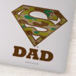Camo Super Dad Sticker