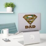 Camo Super Dad Sticker