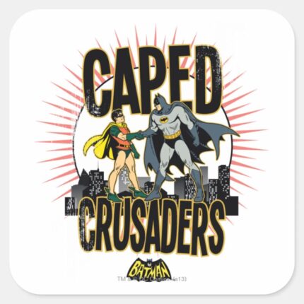Caped Crusaders Graphic Square Sticker