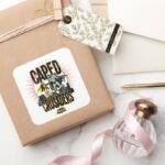 Caped Crusaders Graphic Square Sticker