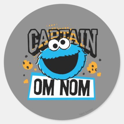 Captain Cookie Monster Classic Round Sticker
