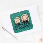 Cartoon Draco And Lucius Malfoy Character Art Square Sticker
