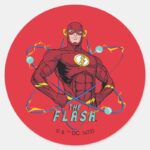 Cartoon Flash Atomic Graphic Classic Round Sticker