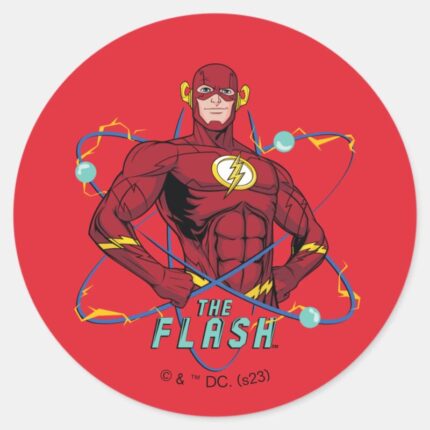 Cartoon Flash Atomic Graphic Classic Round Sticker