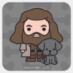 Cartoon Hagrid And Fang Character Art Square Sticker