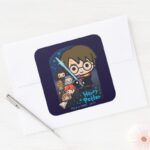 Cartoon Harry Potter Chamber Of Secrets Graphic Square Sticker