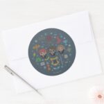 Cartoon Harry Potter Cross Stitch Collage Classic Round Sticker
