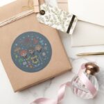 Cartoon Harry Potter Cross Stitch Collage Classic Round Sticker