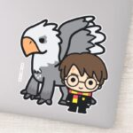 Cartoon Harry Potter And Buckbeak Sticker