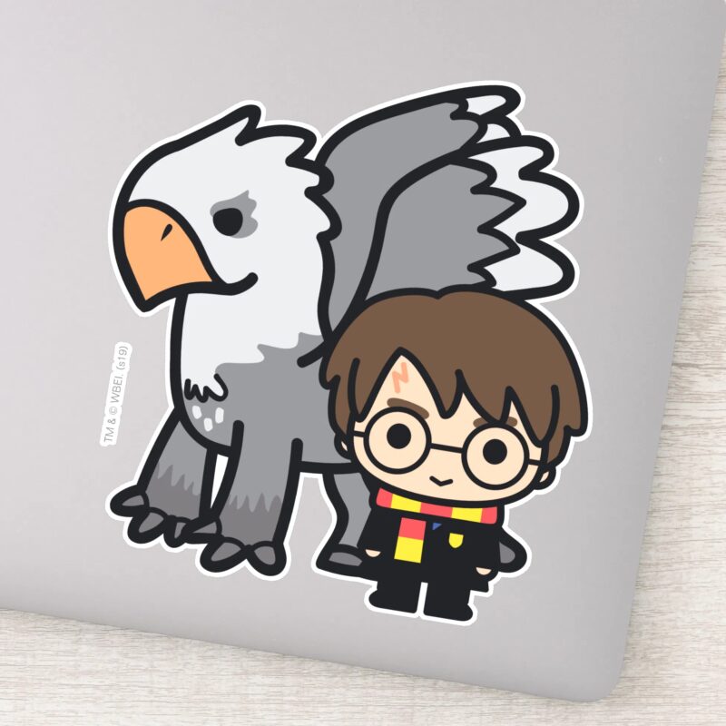 Cartoon Harry Potter And Buckbeak Sticker Cartoon Harry Potter And Buckbeak Sticker