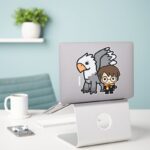 Cartoon Harry Potter And Buckbeak Sticker