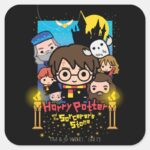 Cartoon Harry Potter And The Sorcerers Stone Square Sticker