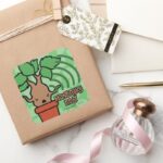 Cartoon Screaming Mandrake Character Art Square Sticker