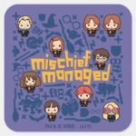 Cartoon MISCHIEF MANAGED™ Graphic Square Sticker