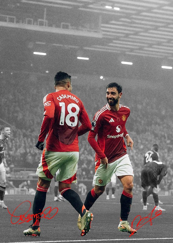Casemiro And Bruno Fernandes Soccer Poster