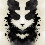 Cat Black Watercolor Style Poster