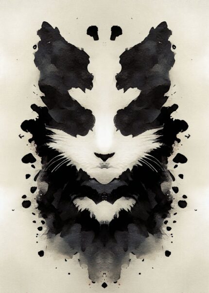 Cat Black Watercolor Style Poster