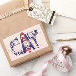 Cat In The Hat Cat Face Text Rectangular Sticker