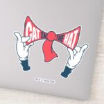 Cat In The Hat Cat Text Bow Tie Sticker