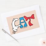 Cat In The Hat Cat Text Rectangular Sticker