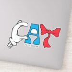 Cat In The Hat Cat Text Sticker