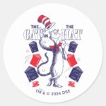 Cat In The Hat Reading Books Classic Round Sticker