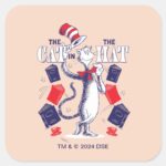 Cat In The Hat Reading Books Square Sticker