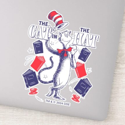 Cat In The Hat Reading Books Sticker