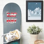 Cat In The Hat Red White Striped Text Sticker