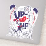 Cat In The Hat Up Up Up With A Fish Sticker
