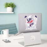 Cat In The Hat Up Up Up With A Fish Sticker