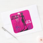 Cat Must Play Square Sticker