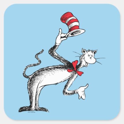 Cat In The Hat Takes A Bow Square Sticker