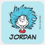 Cat In The Hat Thing One Thing Two Custom Thing Square Sticker