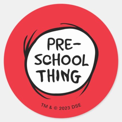 Cat In The Hat Preschool Thing Classic Round Sticker